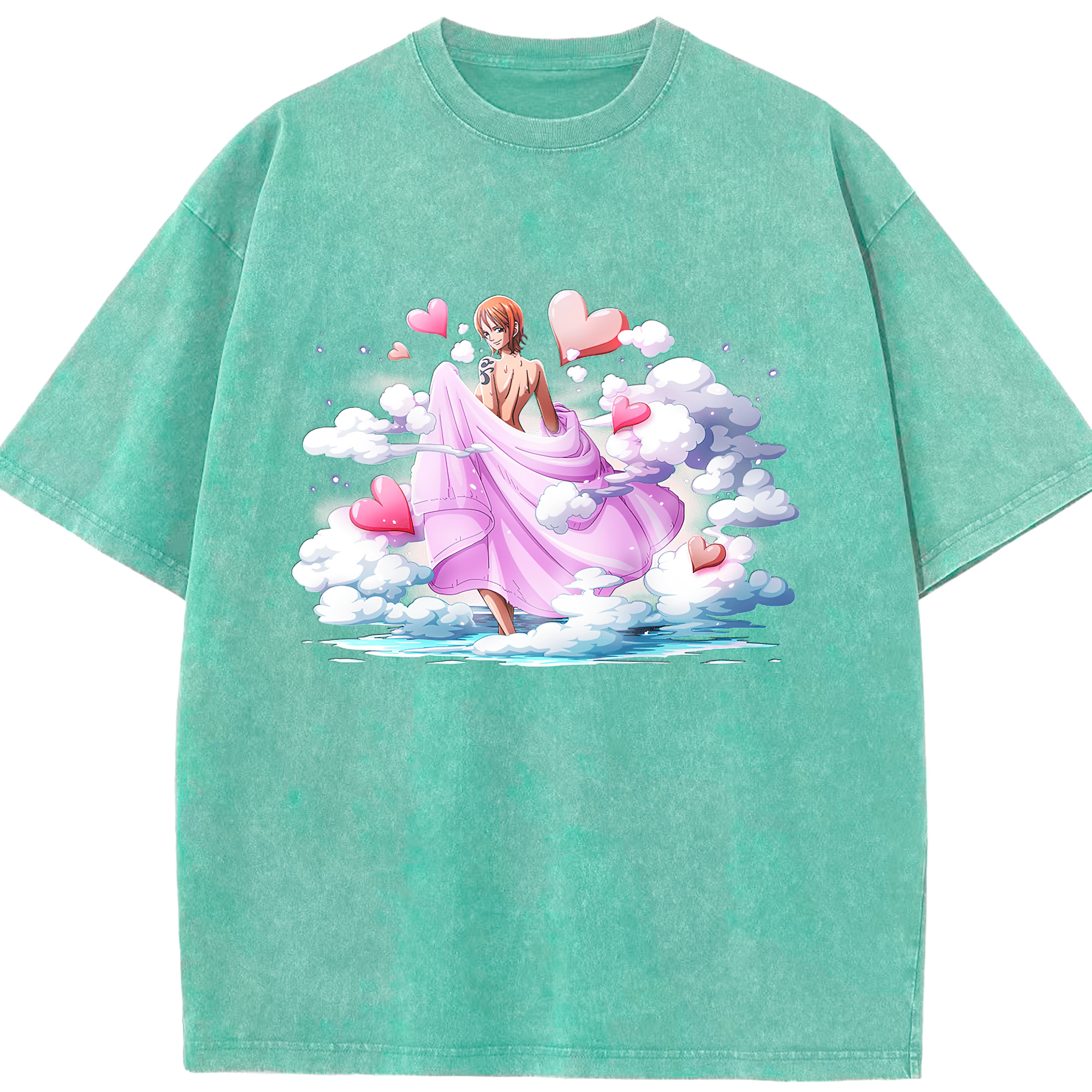ワンピース ナミ ONE PIECE Nami 綿100% ヴィンテージ風 半袖Tシャツ（フロントプリント）